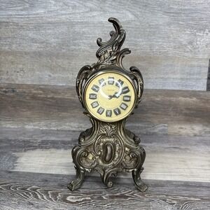 Vintage Mercedes Mantle Table Clock West Germany Bronze parts of repair